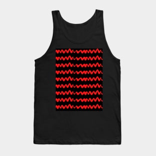 Red and Black Chevron Pattern Tank Top